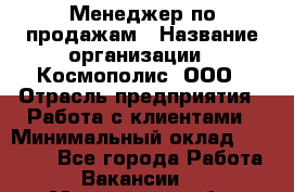 Менеджер по продажам › Название организации ­ Космополис, ООО › Отрасль предприятия ­ Работа с клиентами › Минимальный оклад ­ 20 000 - Все города Работа » Вакансии   . Мурманская обл.,Оленегорск г.